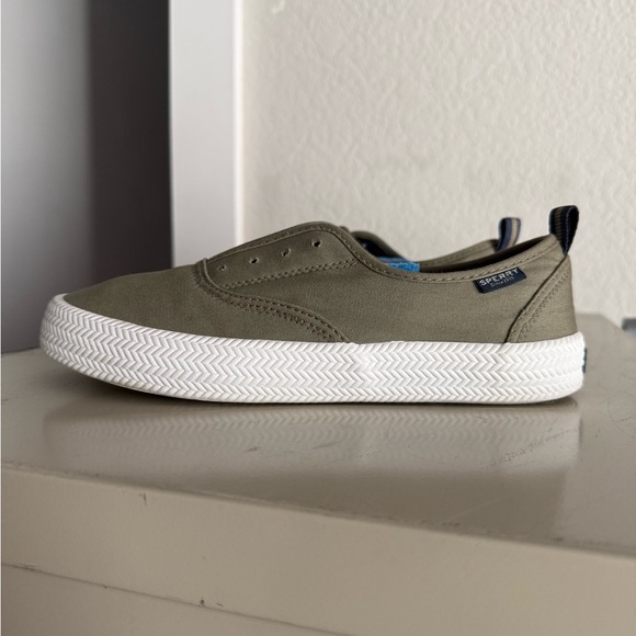 Sperry Khaki Slip On Canvas Shoes - Picture 2 of 3